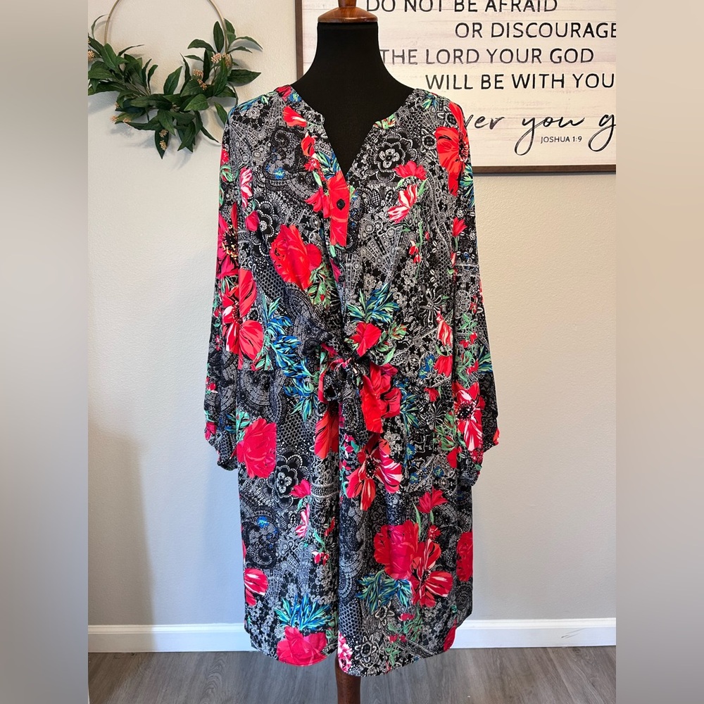 Floral dress plus size with Tie Waist